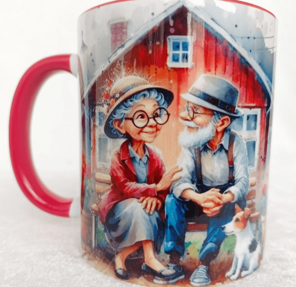 Büyük aşk vintage baskı büyük boy kupa