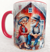 Büyük aşk vintage baskı büyük boy kupa