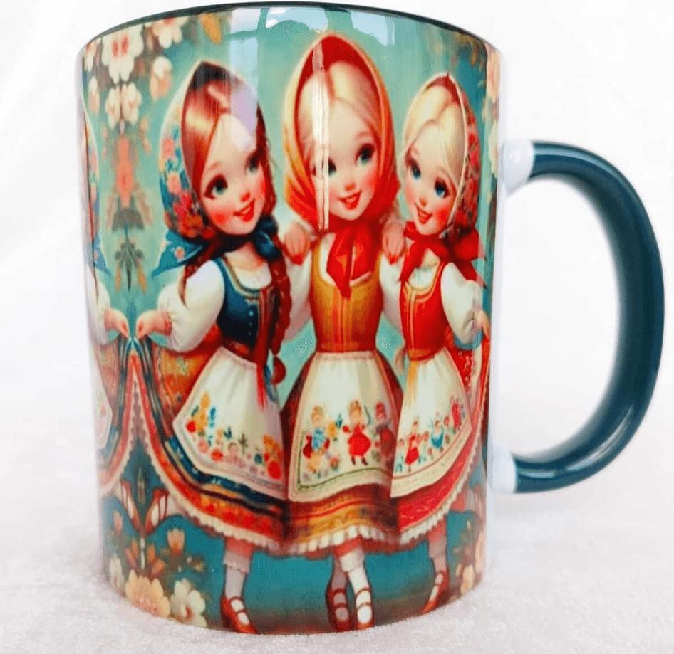 Cici kızlar vintage baskı kupa