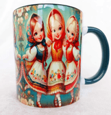 Cici kızlar vintage baskı kupa