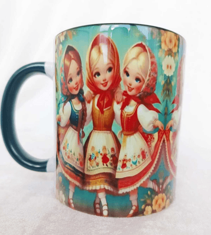 Cici kızlar vintage baskı kupa