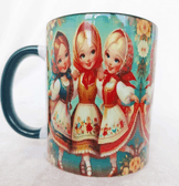 Cici kızlar vintage baskı kupa