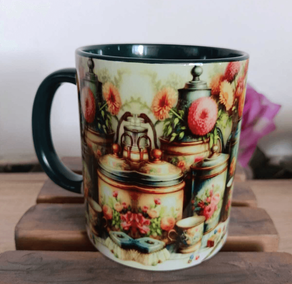 Kavanozlar vintage baskı büyük boy kupa