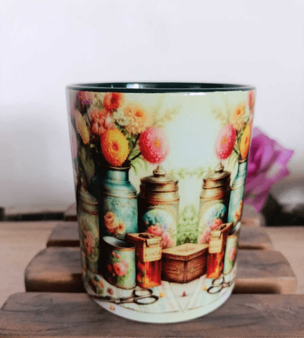 Kavanozlar vintage baskı büyük boy kupa