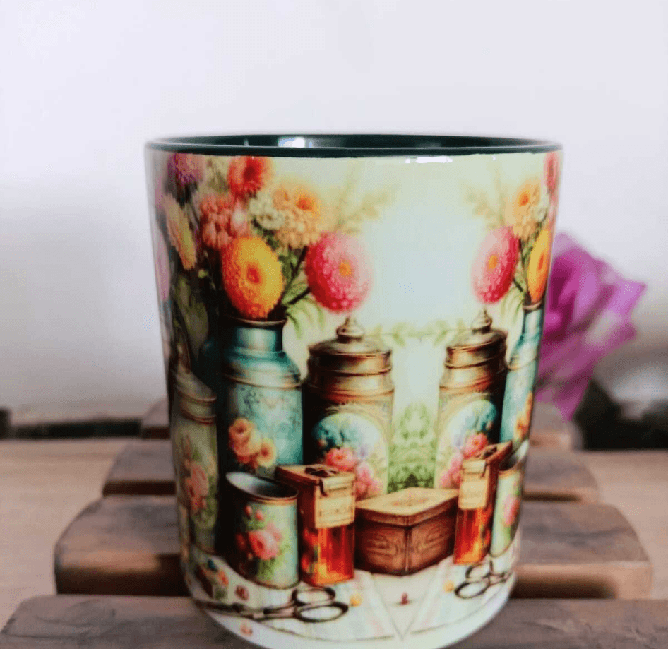 Kavanozlar vintage baskı büyük boy kupa