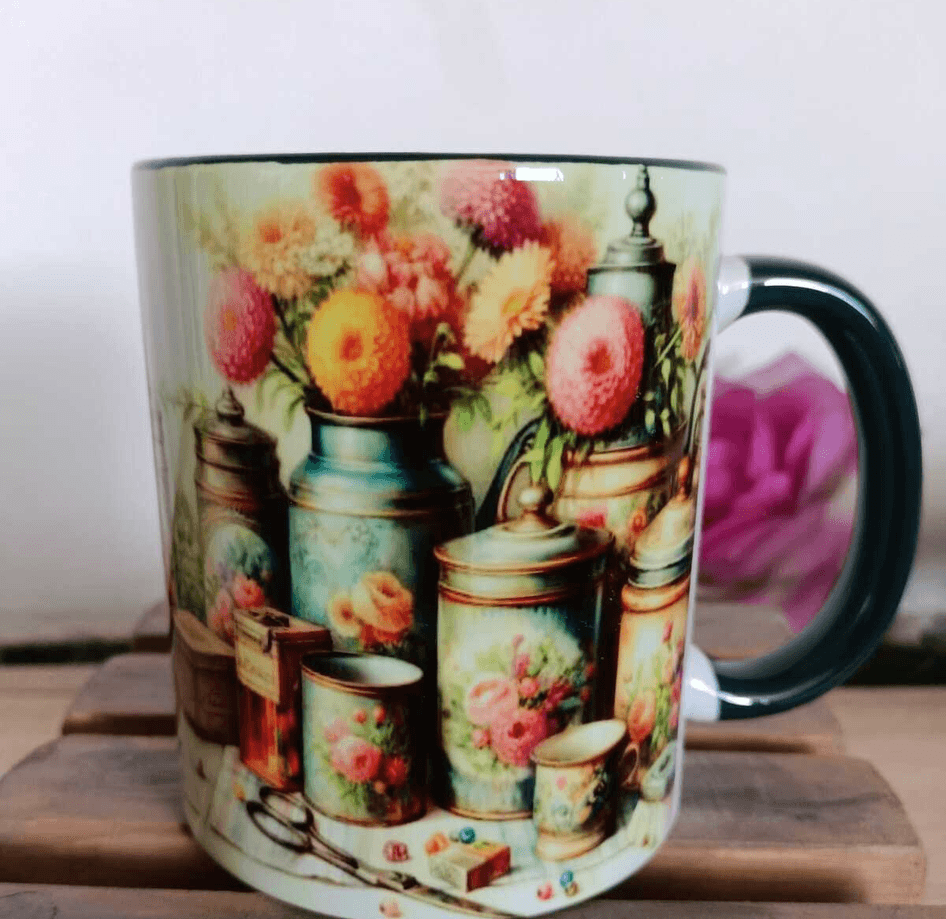 Kavanozlar vintage baskı büyük boy kupa