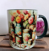 Kavanozlar vintage baskı büyük boy kupa