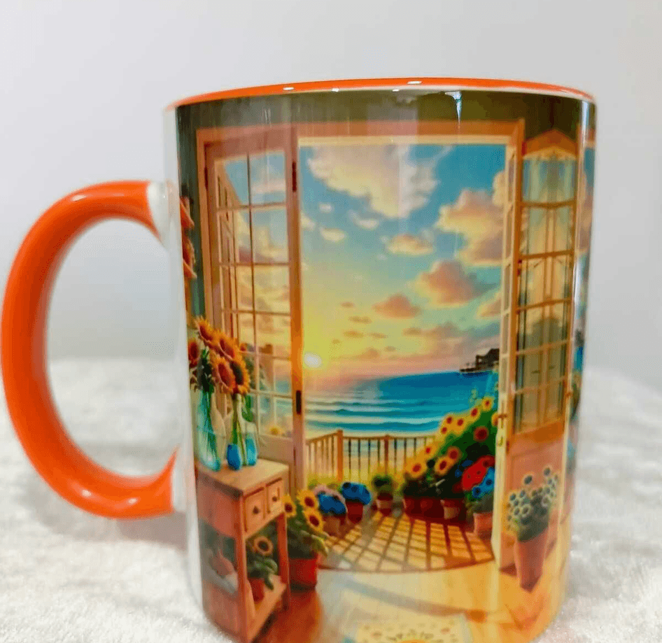 Gün batımı tasarım büyük boy kupa