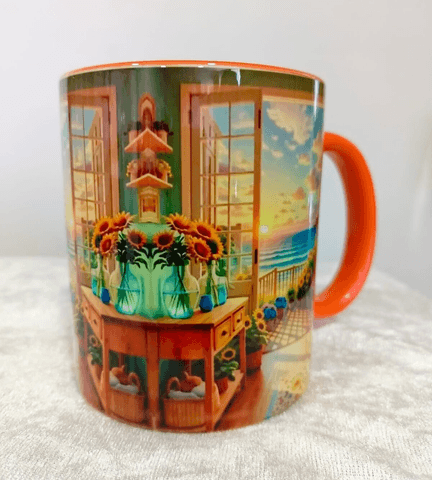 Gün batımı tasarım büyük boy kupa