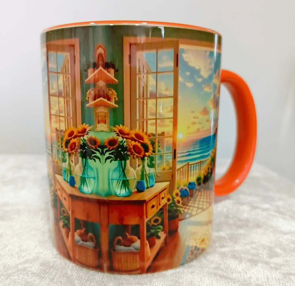 Gün batımı tasarım büyük boy kupa