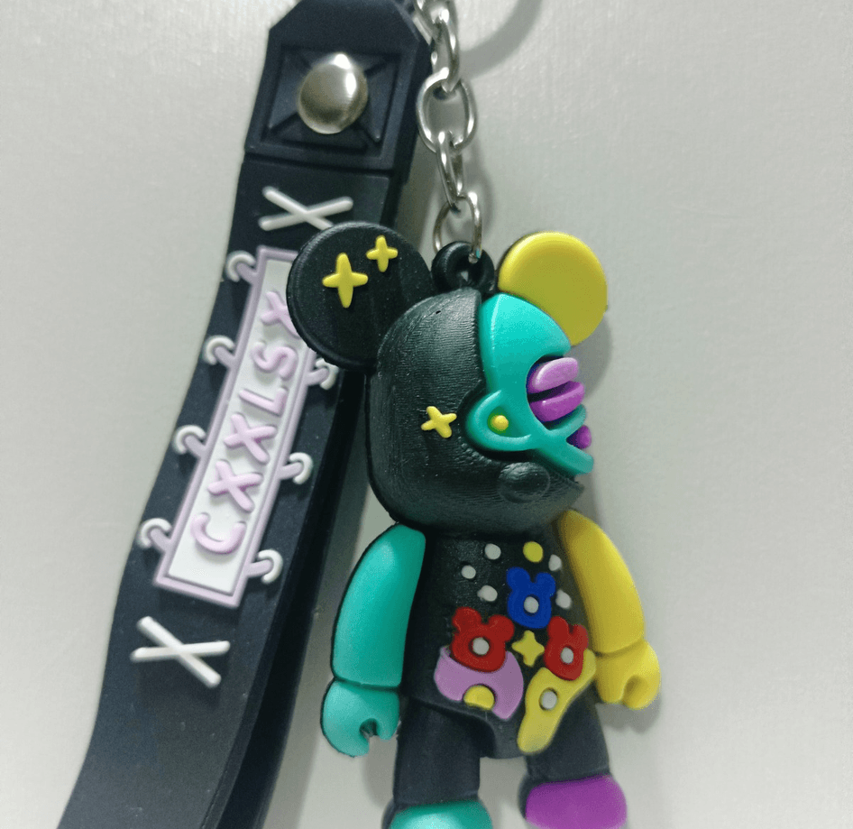 Renkli sevimli ayıcık model2 silikon lüks anahtarlık çanta aksesuar