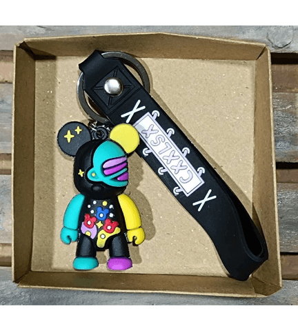 Renkli sevimli ayıcık model2 silikon lüks anahtarlık çanta aksesuar