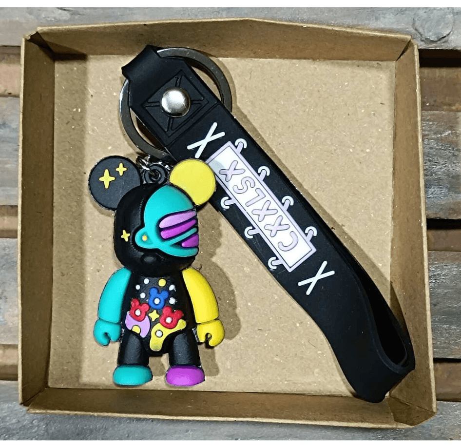 Renkli sevimli ayıcık model2 silikon lüks anahtarlık çanta aksesuar