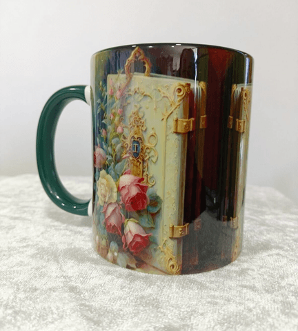 Vintage baskı büyük boy kupa