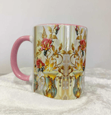 Altın çiçeği Vintage tasarım büyük boy kupa