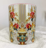 Altın çiçeği Vintage tasarım büyük boy kupa