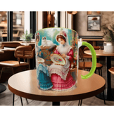 Nakış vintage tasarım kaliteli porselen kupa