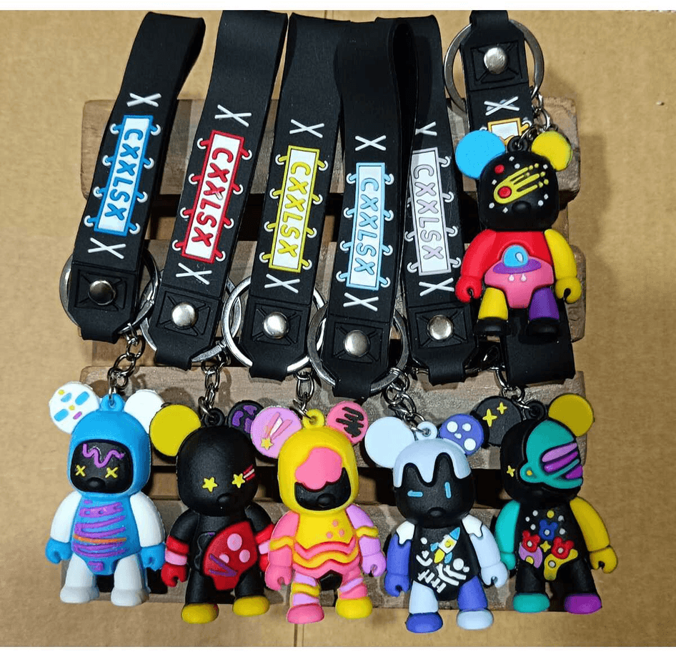 Renkli ayıcık  silikon lüks anahtarlık çanta aksesuar