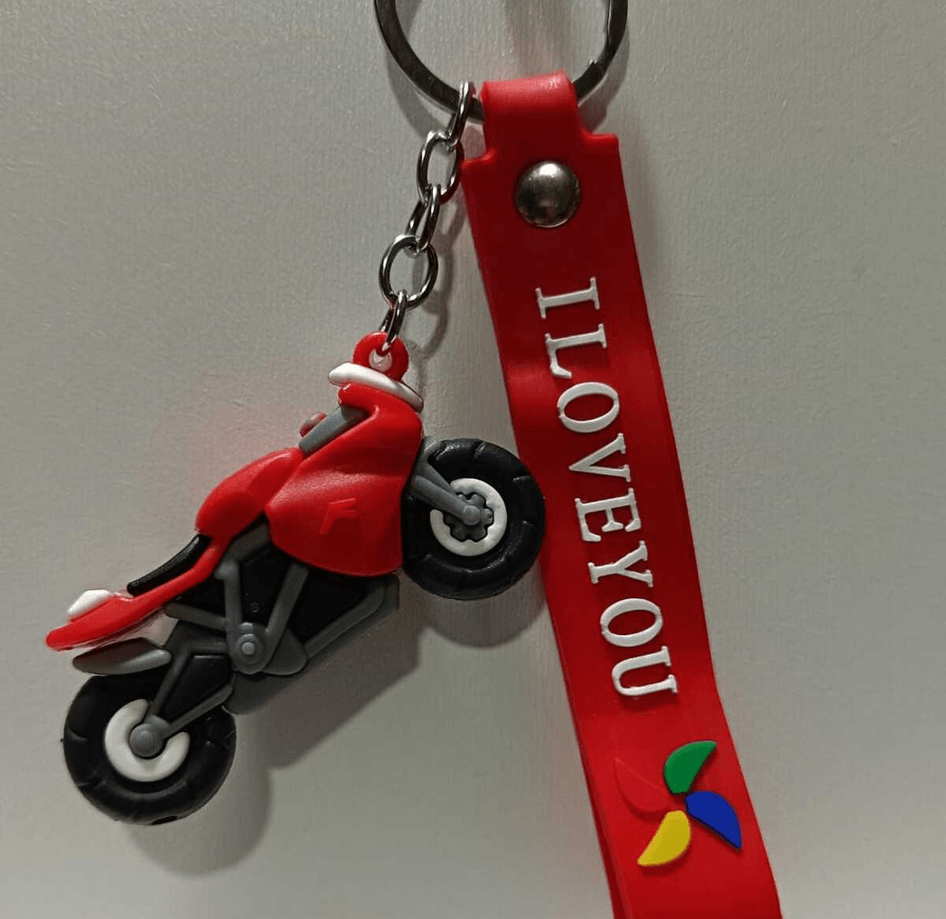 moto racing kırmızı silikon lüks anahtarlık çanta aksesuar