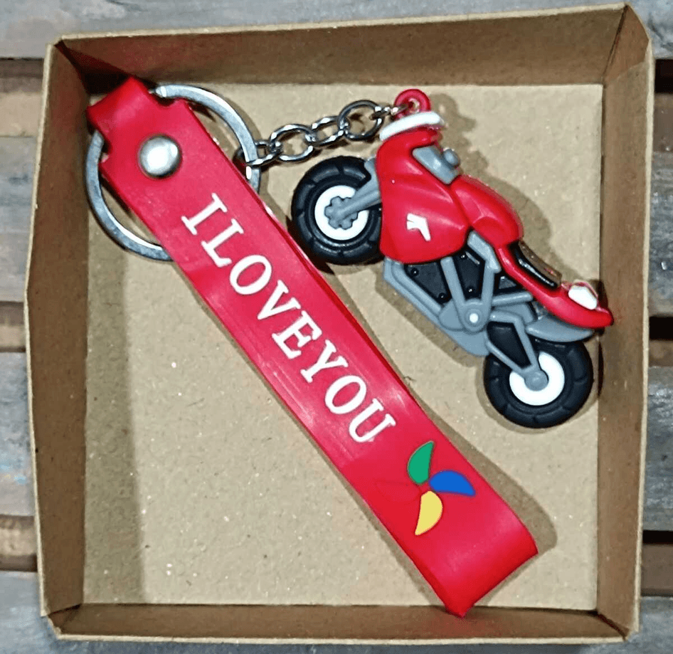 moto racing kırmızı silikon lüks anahtarlık çanta aksesuar