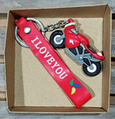 moto racing kırmızı silikon lüks anahtarlık çanta aksesuar