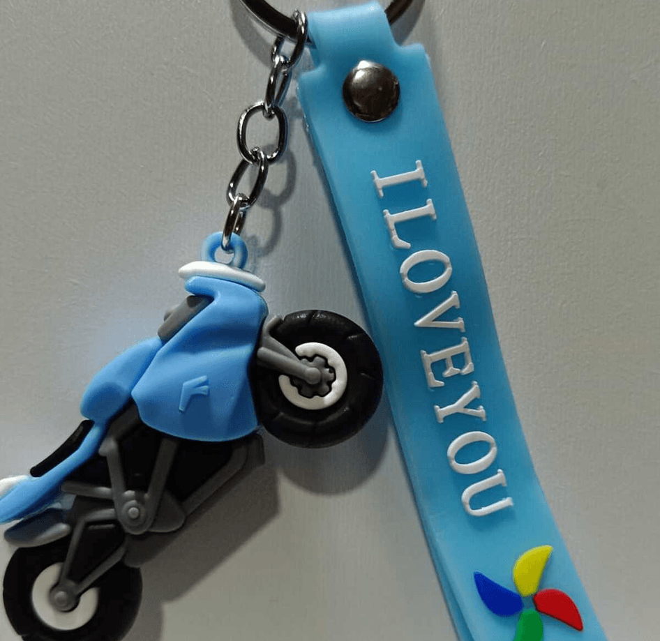 moto racing mavi silikon lüks anahtarlık çanta aksesuar