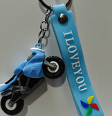 moto racing mavi silikon lüks anahtarlık çanta aksesuar