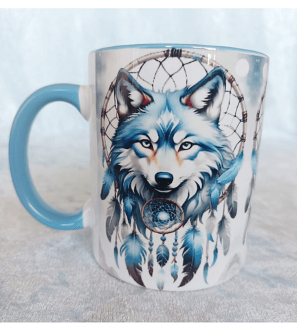 Kurt baskı vintage tasarım kupa