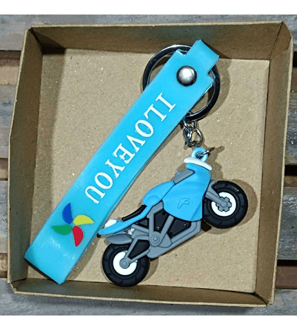 moto racing mavi silikon lüks anahtarlık çanta aksesuar