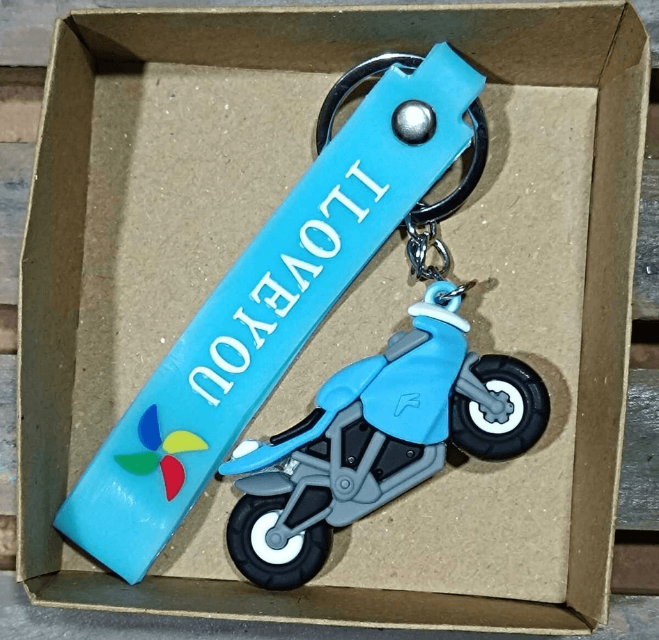 moto racing mavi silikon lüks anahtarlık çanta aksesuar