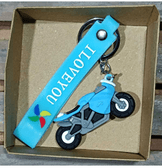 moto racing mavi silikon lüks anahtarlık çanta aksesuar