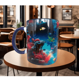 Okyanus akvaryumu tasarım büyük boy kupa