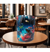 Okyanus akvaryumu tasarım büyük boy kupa