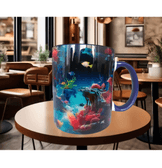 Okyanus akvaryumu tasarım büyük boy kupa