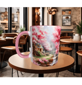 Pembe orman Vintage tasarım büyük boy kupa