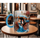 Mavi ay Vintage tasarım büyük boy kupa