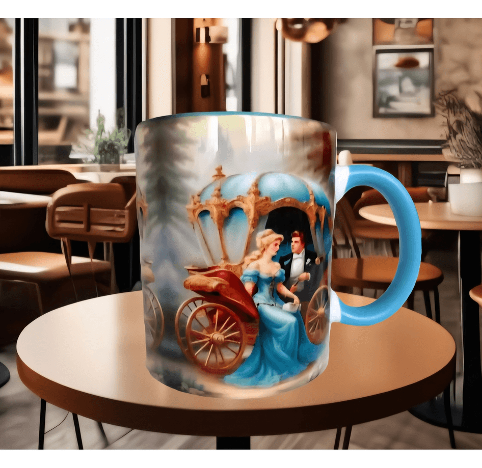 Mavi ay Vintage tasarım büyük boy kupa