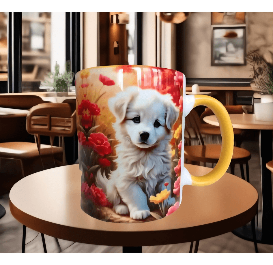 Sevimli dost Vintage köpek tasarım büyük boy kupa