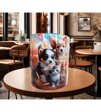 Vintage köpek tasarım büyük boy kupa