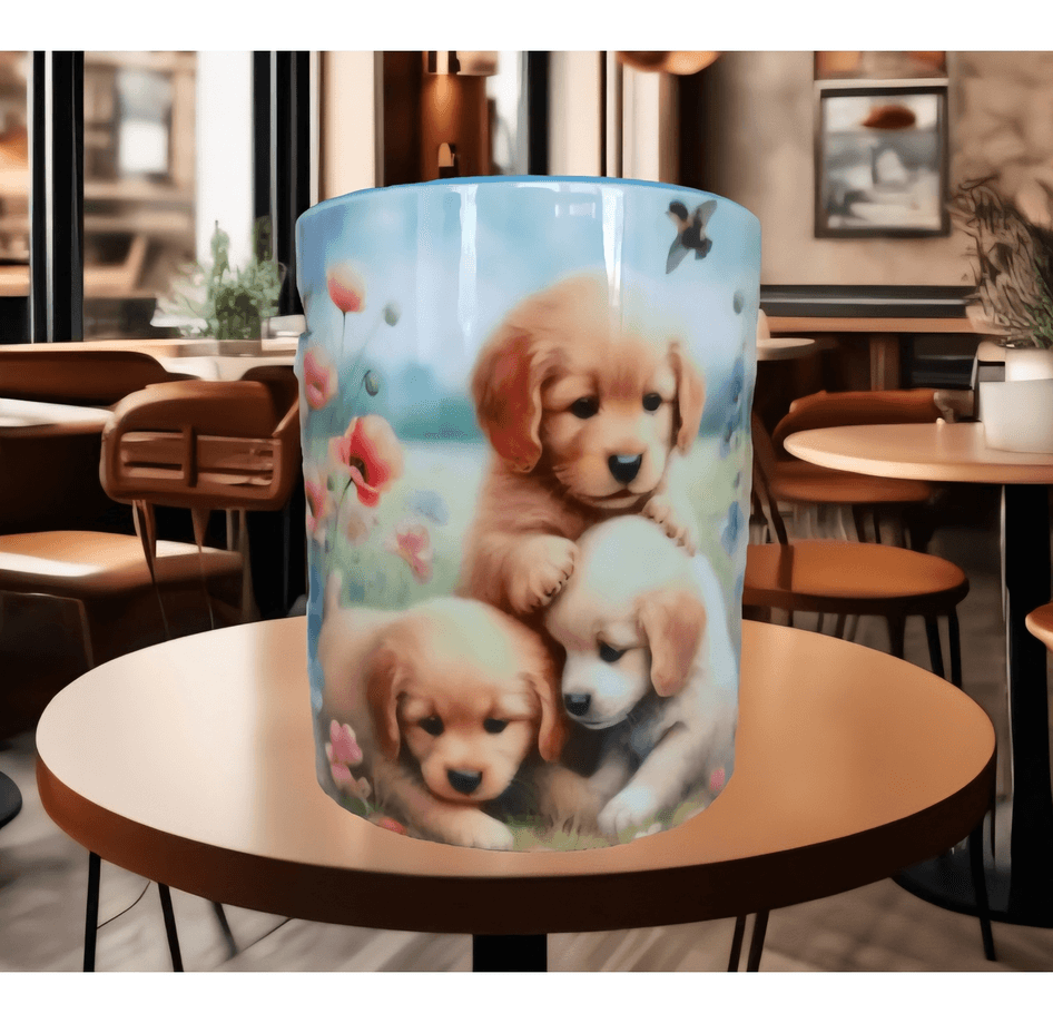 Vintage köpek tasarım büyük boy kupa