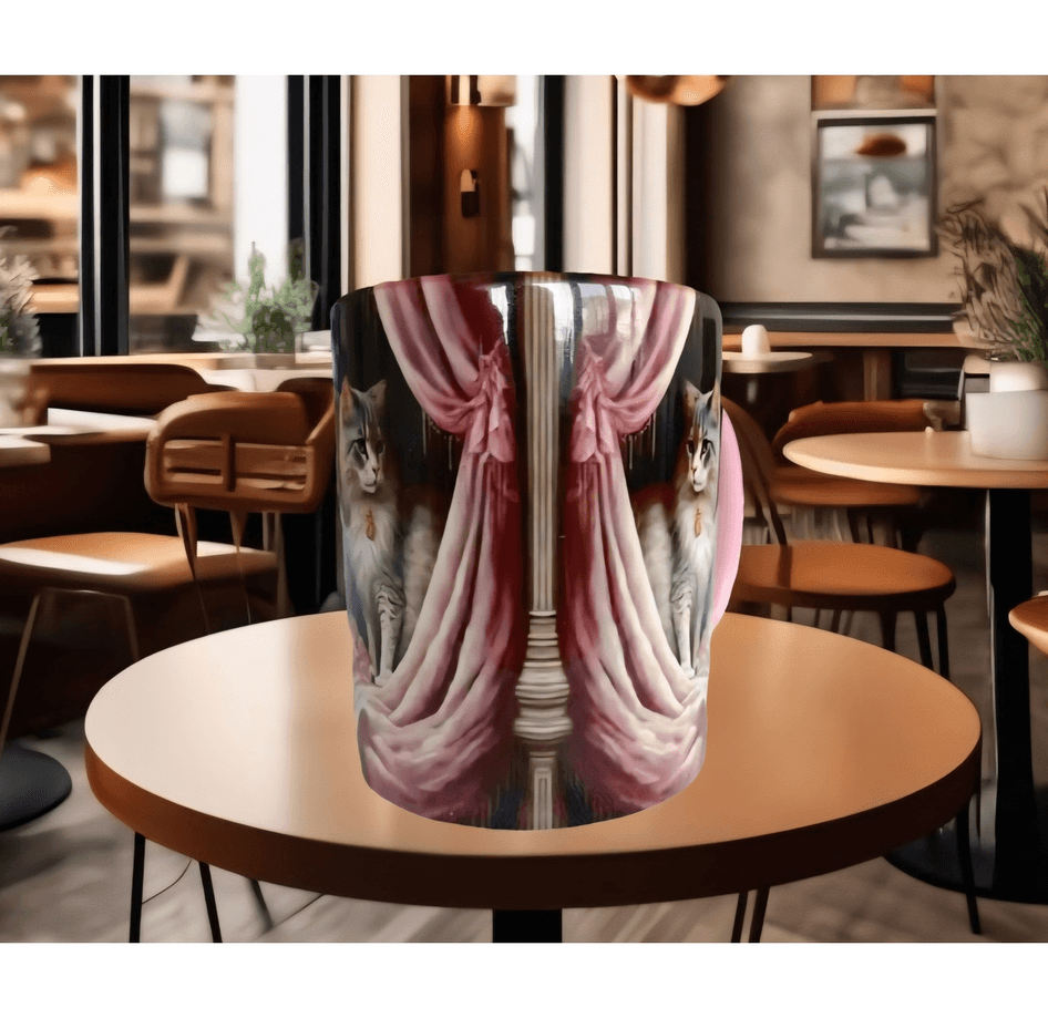 Kedi tasarım büyük boy kupa