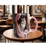 Kedi tasarım büyük boy kupa