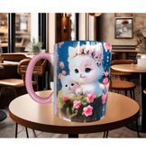 Kedi tasarım büyük boy kupa