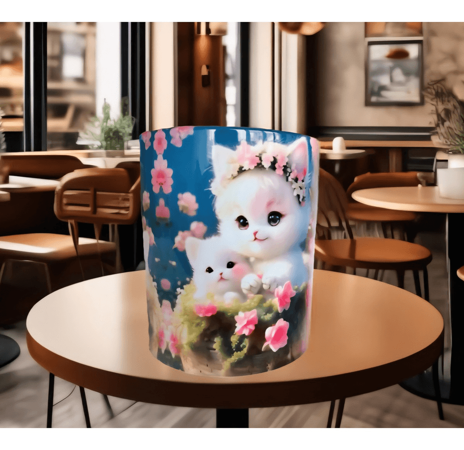 Kedi tasarım büyük boy kupa