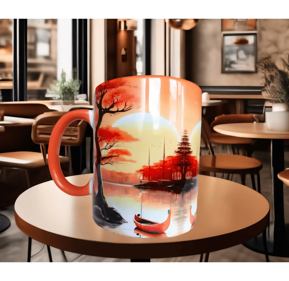 Gün batımı tasarım büyük boy kupa