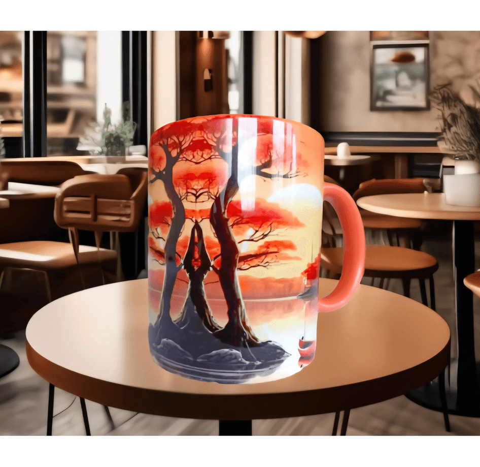 Gün batımı tasarım büyük boy kupa