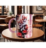 Kedi tasarım büyük boy kupa