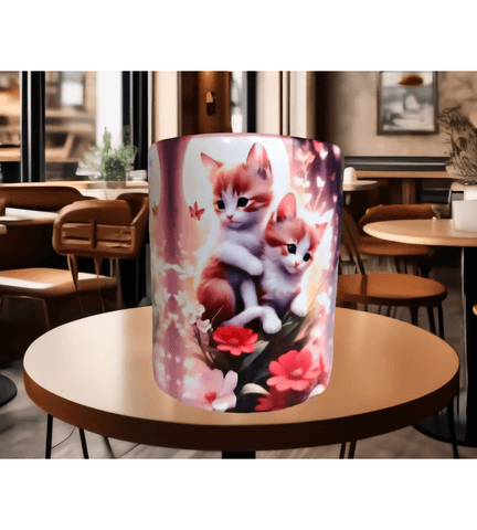 Kedi tasarım büyük boy kupa