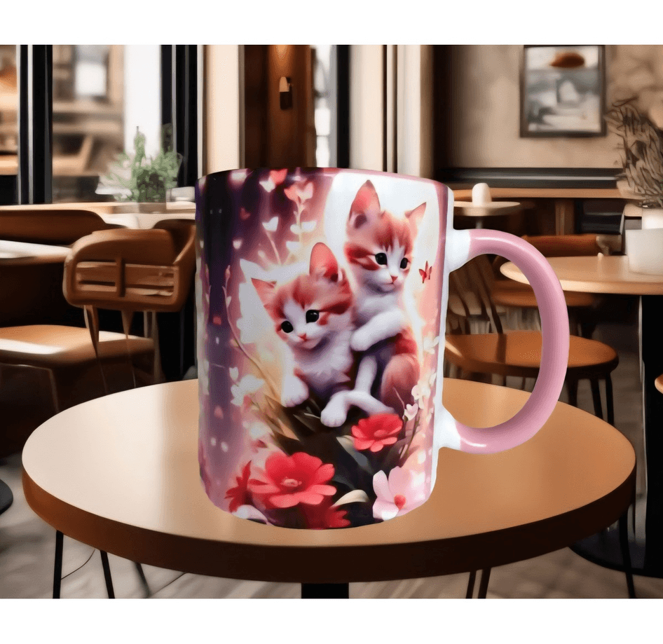 Kedi tasarım büyük boy kupa