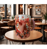 3d kedi tasarım büyük boy kupa